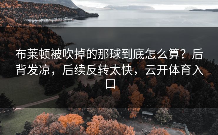 布莱顿被吹掉的那球到底怎么算？后背发凉，后续反转太快，云开体育入口