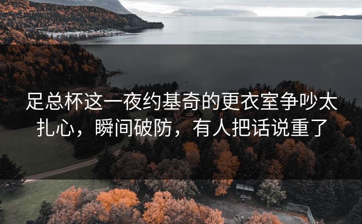 足总杯这一夜约基奇的更衣室争吵太扎心,瞬间破防,有人把话说重了