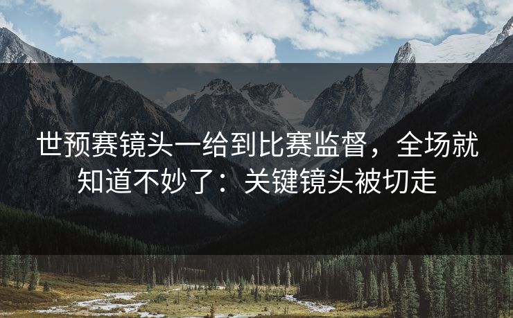 世预赛镜头一给到比赛监督，全场就知道不妙了：关键镜头被切走